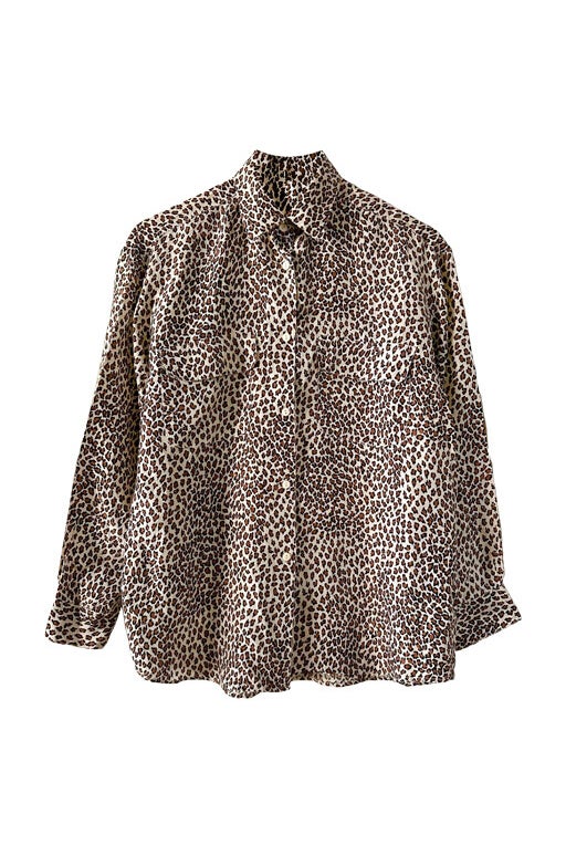 Chemise léopard en soie