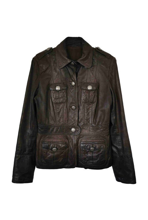 Leather safari jacket