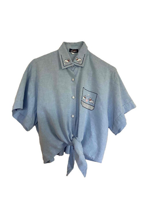 Tied cotton shirt