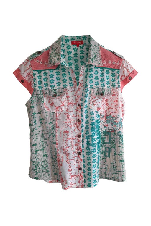 Flower patchwork shirt 