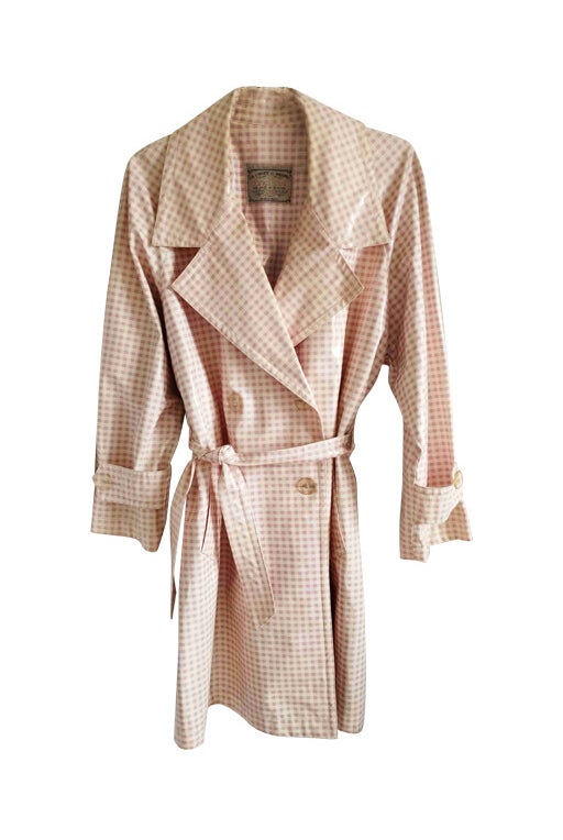 Gingham trench coat 