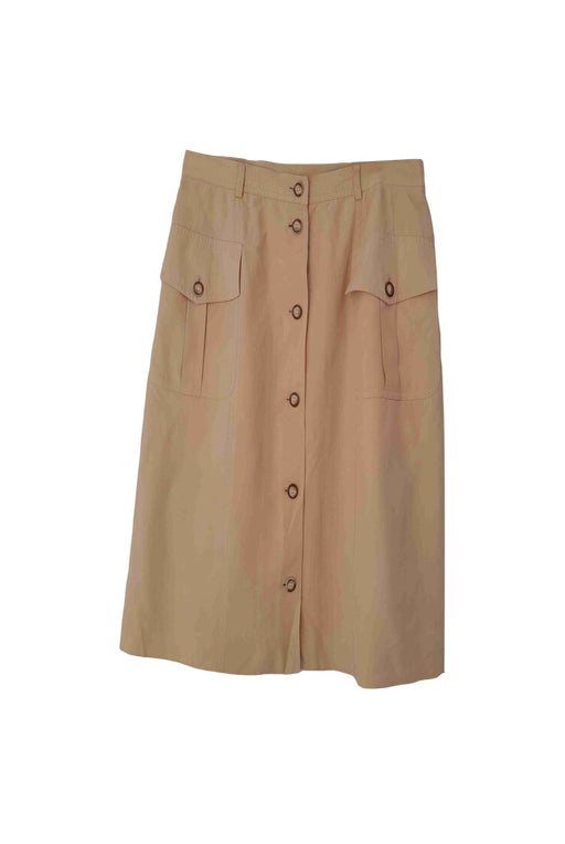 Buttoned silk skirt 
