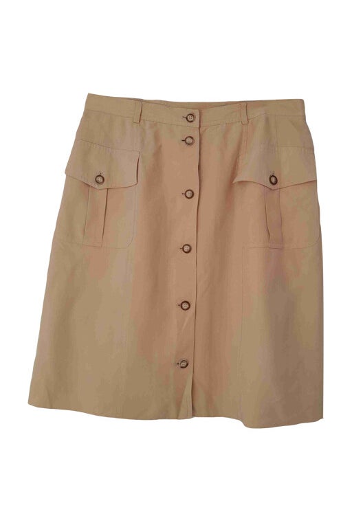 Buttoned silk skirt 