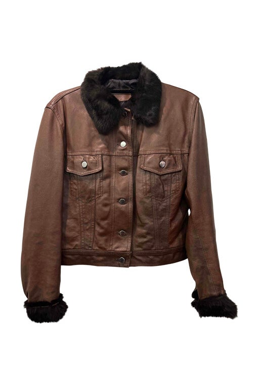 Leather and fur jacket 