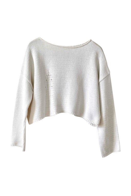 Short cotton sweater