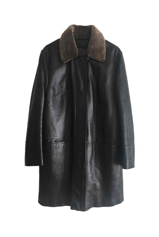 Leather and fur coat 