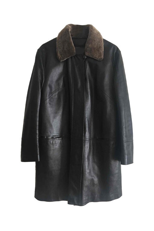 Leather and fur coat 
