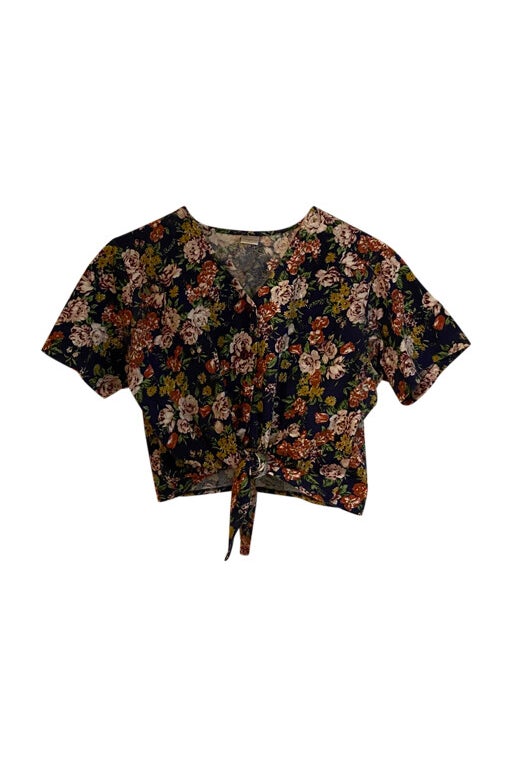 Crop top noué à fleurs 