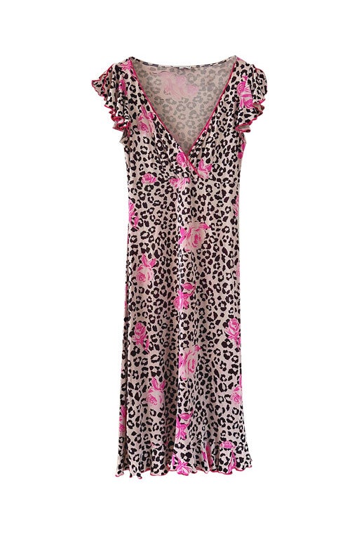 Robe léopard à fleurs 