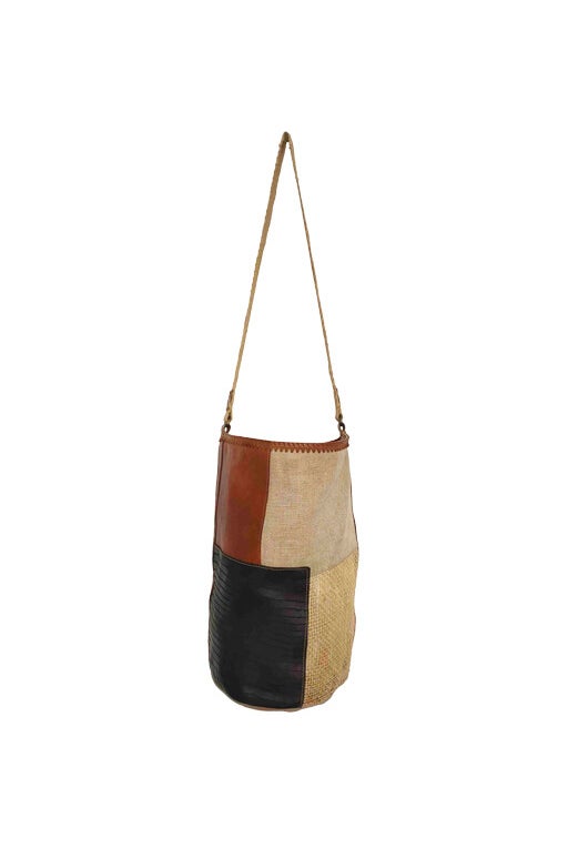 Leather and cotton bag