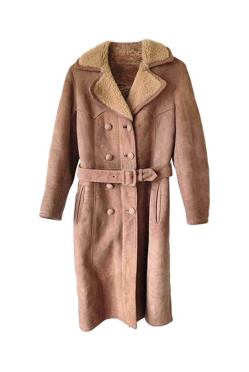 Shearling trench coat 