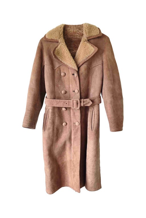 Trench-coat en peau lainée 