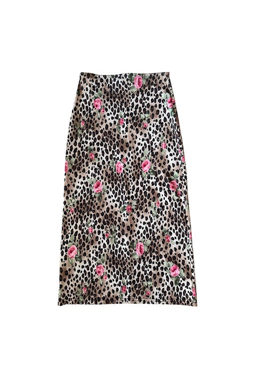 Leopard floral skirt 