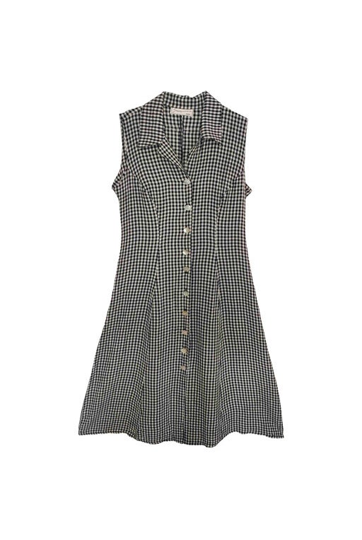 Gingham buttoned dress 