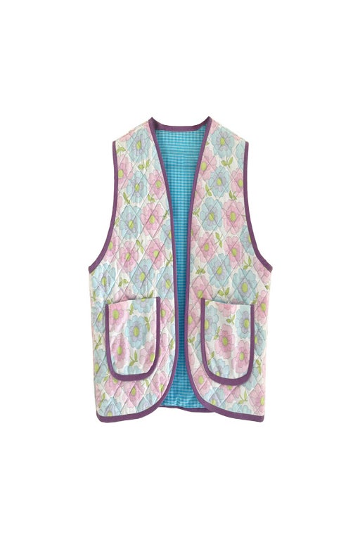 Floral quilted vest 