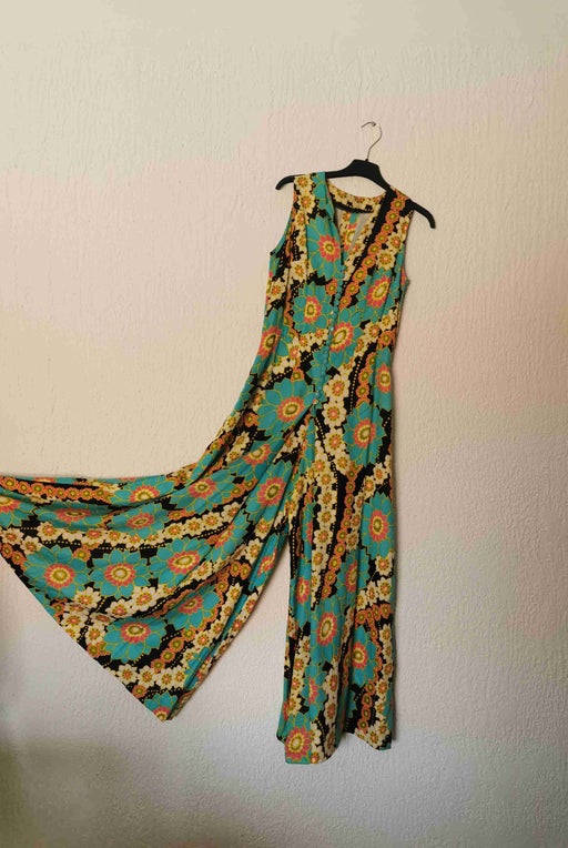 60s floral jumpsuit