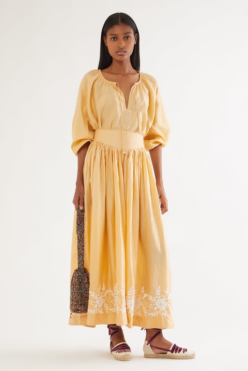 Indian embroidered silk skirt