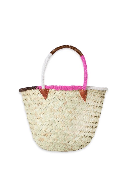 Kenyan beaded straw basket