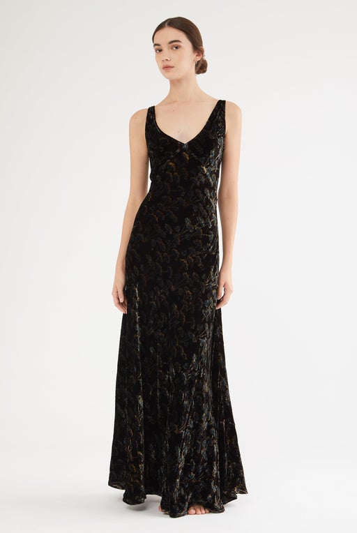 Vera long dress in Indian velvet