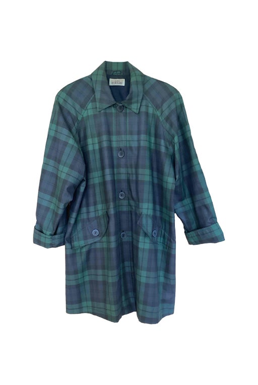 Tartan trench coat