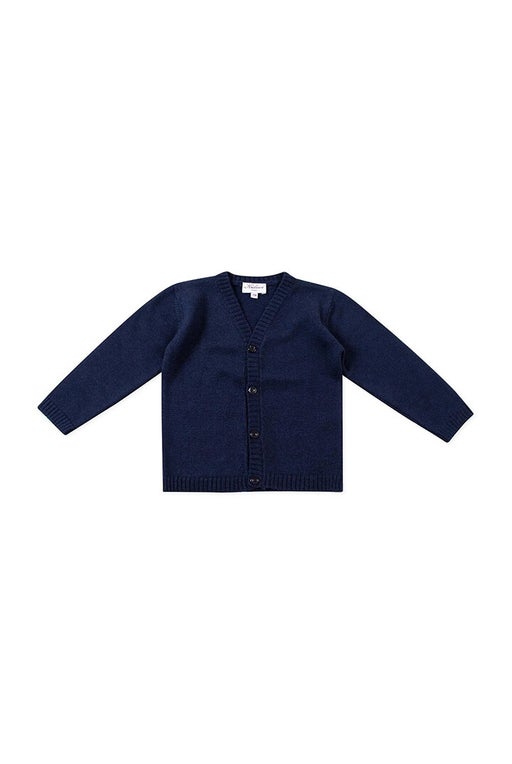 Lucas, Boys' V-neck vest 100% merino wool, Navy