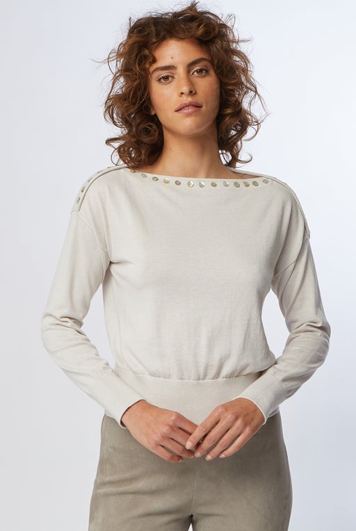 ML ASYMMETRIC BUTTON SWEATER