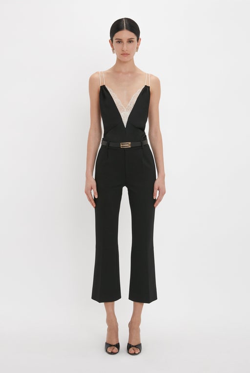 Lace-detailed camisole top