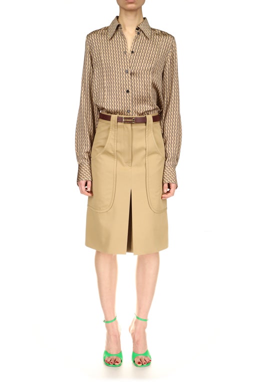 Midi skirt with patch pockets