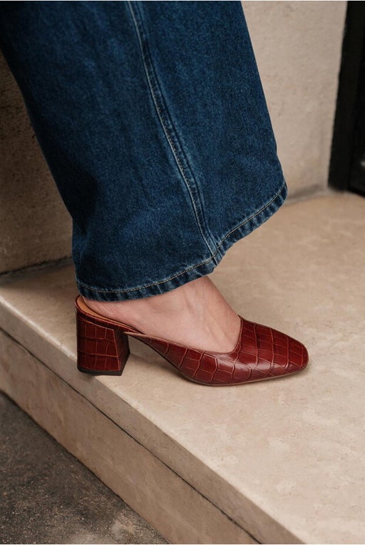 Mules No. 604 Brown Croco