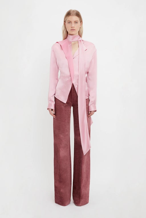 Scarf collar blouse