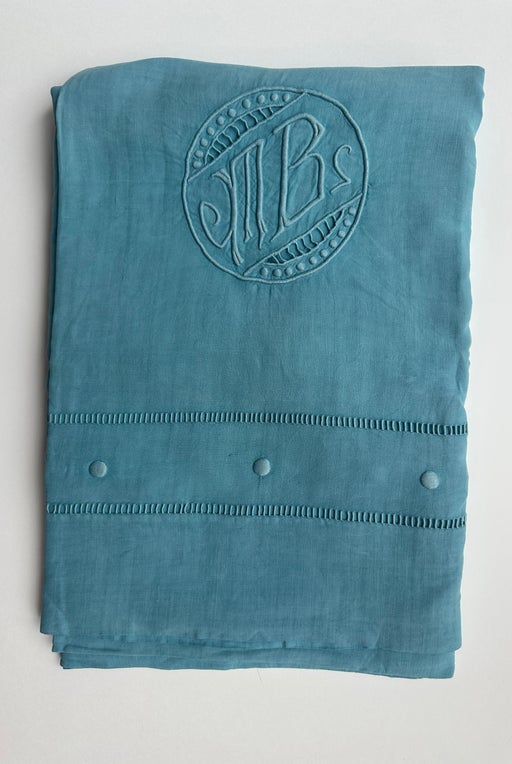 Antique linen sheet - monogrammed MB