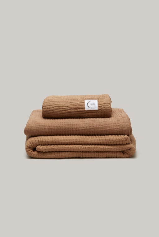 Cotton muslin bath linen - Tabac