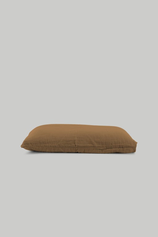 Cotton muslin pillowcase - Tabac