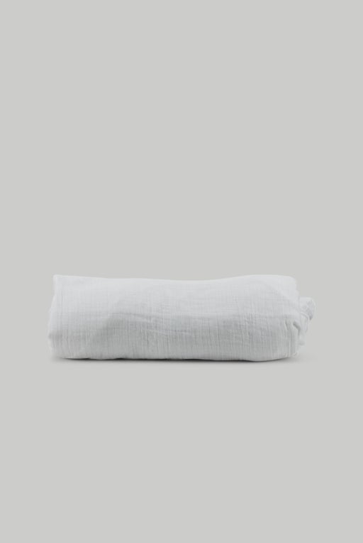 Cotton muslin fitted sheet - Blanc