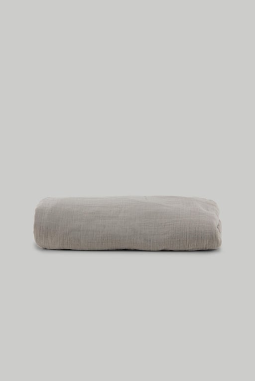 Cotton muslin fitted sheet - Mastic
