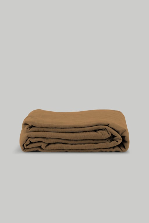 Duvet cover in cotton muslin - Tabac