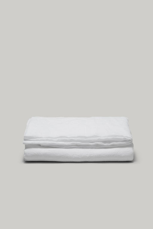 French Washed Linen Flat Sheet - Blanc