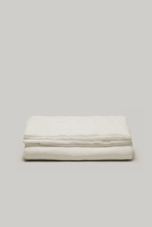 French Washed Linen Flat Sheet - Craie