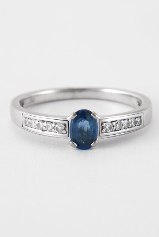 Bague Solitaire Saphir 10 Diamants