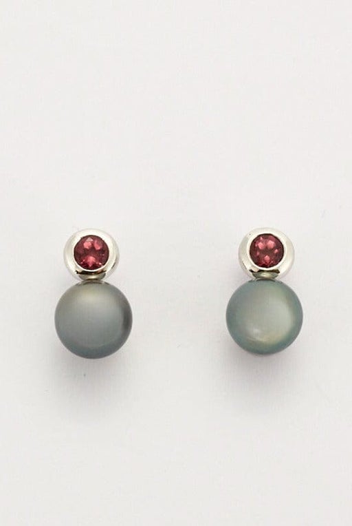 Boucles d'oreilles or gris, perle de Tahiti