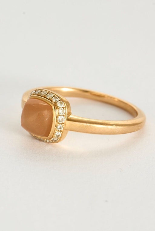 FRED- Bague or rose , quartz rose et diamants