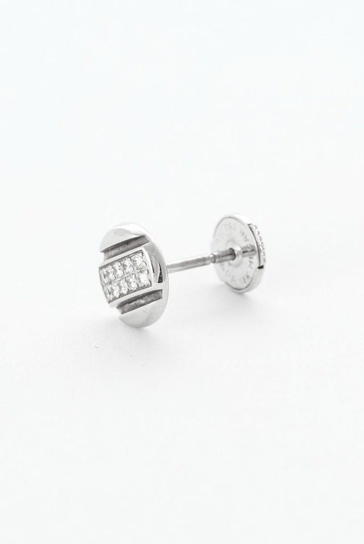 CHAUMET - Puce d'oreilles en or gris et diamants