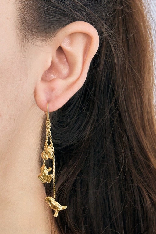 GARNAZELLE - boucles d'oreilles animaux or jaune