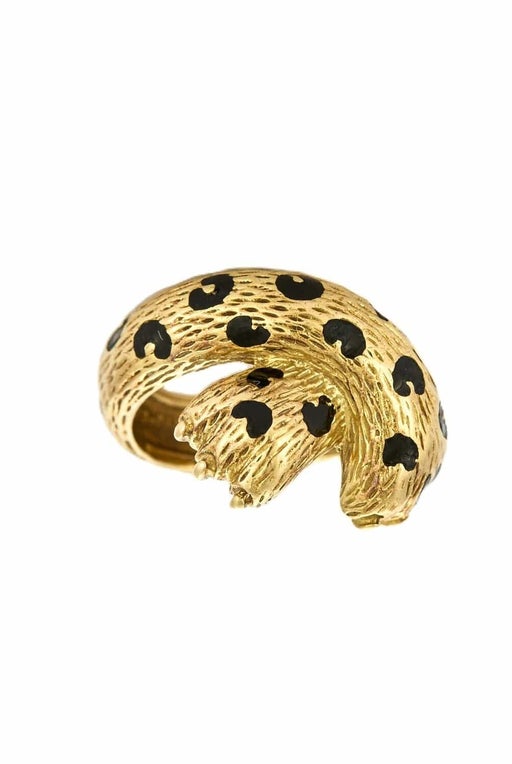 FRED - Ombre Féline - Bague en or jaune et émail
