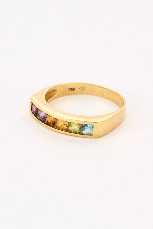 Rainbow Bague en or jaune et pierres fines