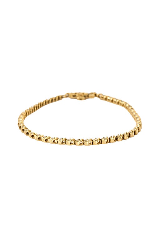 Yellow gold and diamond line bracelet