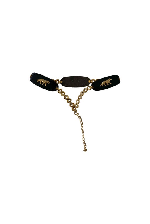 Leather chain belt
