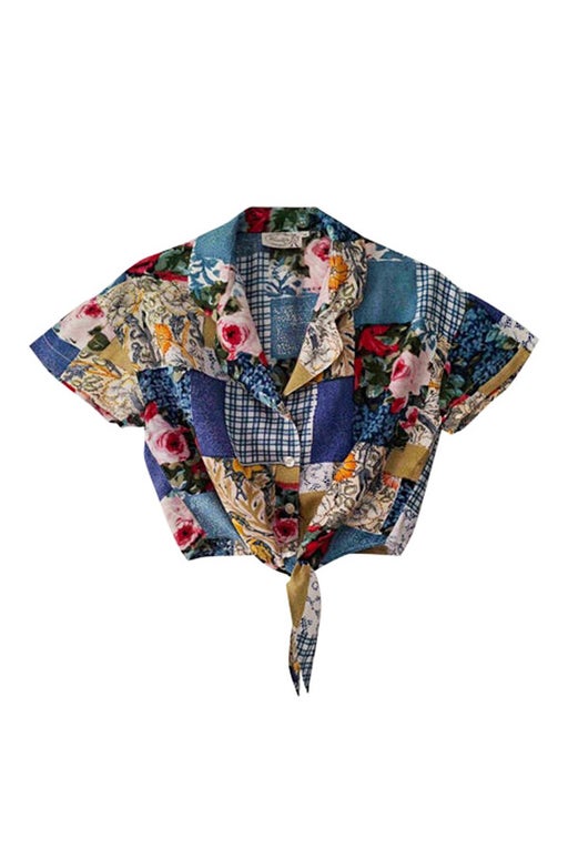 Top patchwork à fleurs